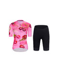RIVANELLE Cycling short sleeve jersey and shorts - CHERIE - black/pink
