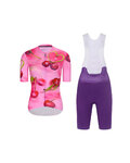 RIVANELLE Cycling short sleeve jersey and shorts - CHERIE - purple/pink
