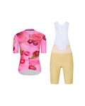 RIVANELLE Cycling short sleeve jersey and shorts - CHERIE - beige/pink