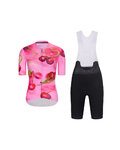 RIVANELLE Cycling short sleeve jersey and shorts - CHERIE - black/pink