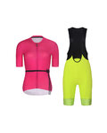 RIVANELLE Cycling short sleeve jersey and shorts - LOVELY - yellow/black/pink