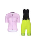 RIVANELLE Cycling short sleeve jersey and shorts - CRYSTELLE - yellow/black/pink