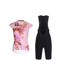 RIVANELLE Cycling short sleeve jersey and shorts - MISS FLOWERY - black/pink