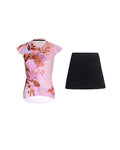 RIVANELLE short jersey and skirt - MISS FLOWERY - black/pink