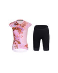 RIVANELLE Cycling short sleeve jersey and shorts - MISS FLOWERY - black/pink
