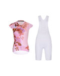RIVANELLE Cycling short sleeve jersey and shorts - MISS FLOWERY - white/pink
