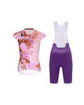 RIVANELLE Cycling short sleeve jersey and shorts - MISS FLOWERY - purple/pink