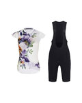 RIVANELLE Cycling short sleeve jersey and shorts - MISS FLOWERY - black/white/multicolour