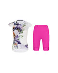 RIVANELLE Cycling short sleeve jersey and shorts - MISS FLOWERY - cyclamen/white/multicolour