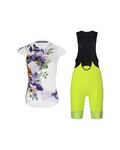 RIVANELLE Cycling short sleeve jersey and shorts - MISS FLOWERY - yellow/black/white/multicolour