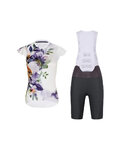 RIVANELLE Cycling short sleeve jersey and shorts - MISS FLOWERY - anthracite/white/multicolour