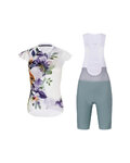 RIVANELLE Cycling short sleeve jersey and shorts - MISS FLOWERY - green/white/multicolour