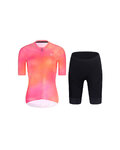 RIVANELLE Cycling short sleeve jersey and shorts - COSMA - black/orange/pink