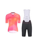 RIVANELLE Cycling short sleeve jersey and shorts - COSMA - anthracite/orange/pink