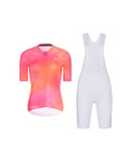 RIVANELLE Cycling short sleeve jersey and shorts - COSMA - white/orange/pink