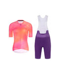 RIVANELLE Cycling short sleeve jersey and shorts - COSMA - purple/orange/pink