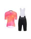 RIVANELLE Cycling short sleeve jersey and shorts - COSMA - black/orange/pink