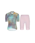 RIVANELLE Cycling short sleeve jersey and shorts - COSMA - pink/purple/gold