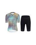 RIVANELLE Cycling short sleeve jersey and shorts - COSMA - black/purple/gold