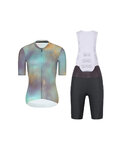 RIVANELLE Cycling short sleeve jersey and shorts - COSMA - anthracite/purple/gold