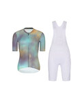 RIVANELLE Cycling short sleeve jersey and shorts - COSMA - white/purple/gold