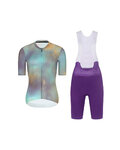 RIVANELLE Cycling short sleeve jersey and shorts - COSMA - purple/gold
