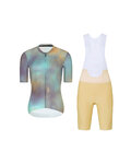 RIVANELLE Cycling short sleeve jersey and shorts - COSMA - beige/purple/gold