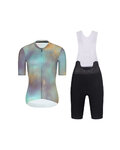 RIVANELLE Cycling short sleeve jersey and shorts - COSMA - black/purple/gold
