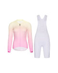 RIVANELLE Cycling long sleeve jersey and bibtights - ELEVATE - white/pink/multicolour