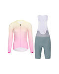 RIVANELLE Cycling long sleeve jersey and bibtights - ELEVATE - green/pink/multicolour