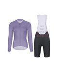 RIVANELLE Cycling long sleeve jersey and bibtights - ELEVATE - anthracite/purple