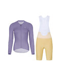 RIVANELLE Cycling long sleeve jersey and bibtights - ELEVATE - beige/purple