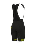 ALÉ Cycling bib shorts - GRAPHICS PRR STRADA LADY - black/yellow