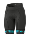 ALÉ Cycling shorts without bib - PRR STRADA LADY - black/turquoise