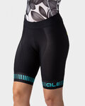 ALÉ Cycling shorts without bib - PRR STRADA LADY - black/turquoise