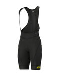 ALÉ Cycling bib shorts - R-EV1 AGONISTA PLUS - black/yellow