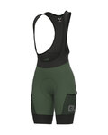ALÉ Cycling bib shorts - OFF-ROAD GRAVEL STONES CARGO LADY - green
