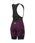 ALÉ Cycling bib shorts - OFF-ROAD GRAVEL STONES CARGO LADY - purple