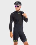 ALÉ Cycling bib shorts - SOLID BLEND WINTER - black/yellow