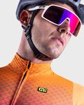 ALÉ Cycling winter long sleeve jersey - R-EV1 CLIMA PROTECTION 2.0 VELOCITY WIND G+ - orange/black