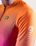 ALÉ Cycling winter long sleeve jersey - R-EV1 CLIMA PROTECTION 2.0 VELOCITY WIND G+ - orange/black