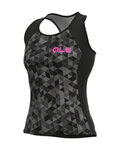 ALÉ Cycling sleeveless jersey - SOLID TRIANGLES LADY - grey/black