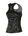 ALÉ Cycling sleeveless jersey - SOLID TRIANGLES LADY - grey/black