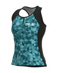 ALÉ Cycling sleeveless jersey - SOLID TRIANGLES LADY - green