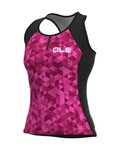 ALÉ Cycling sleeveless jersey - SOLID TRIANGLES LADY - pink/purple