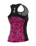 ALÉ Cycling sleeveless jersey - SOLID TRIANGLES LADY - pink/purple
