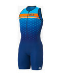 ALÉ Cycling skinsuit - TRIATHLON  STARS LONG TRI - blue/orange