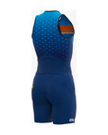 ALÉ Cycling skinsuit - TRIATHLON  STARS LONG TRI - blue/orange