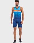 ALÉ Cycling skinsuit - TRIATHLON  STARS LONG TRI - blue/orange