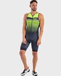 ALÉ Cycling skinsuit - TRIATHLON  STARS LONG TRI - black/yellow